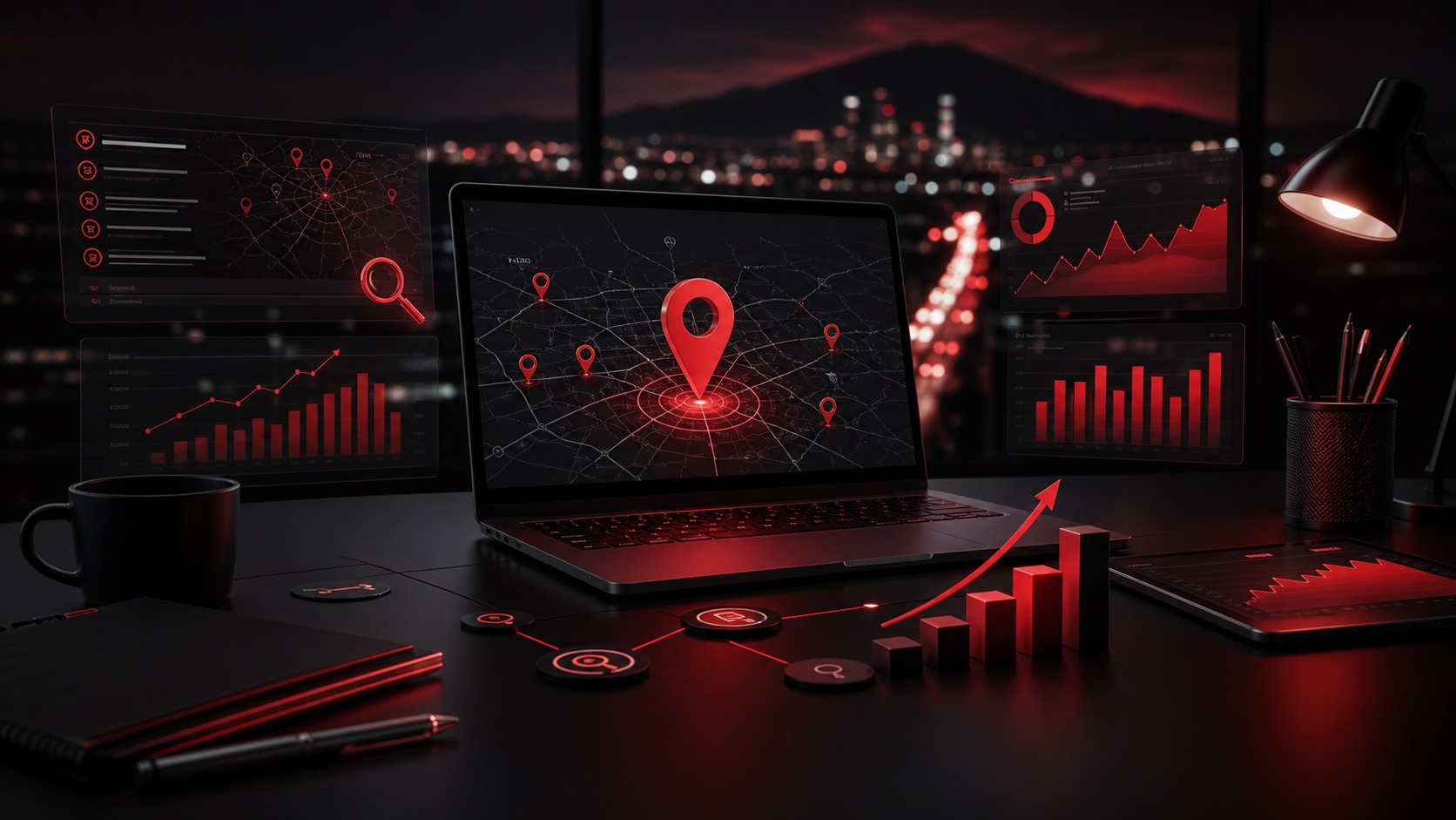Kayseri web tasarım ajansı seçimi için kırmızı siyah modern responsive web görseli